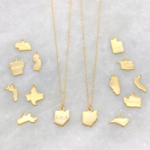 Etsy state necklace best sale