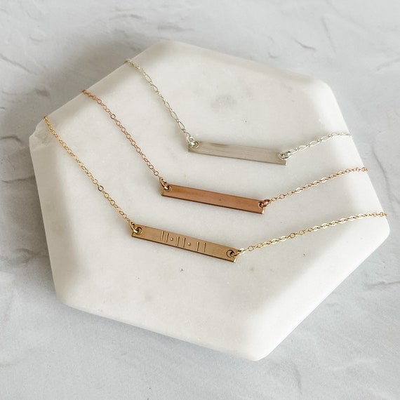 Sterling silver rose gold bar necklace Sterling silver rose gold bar necklace