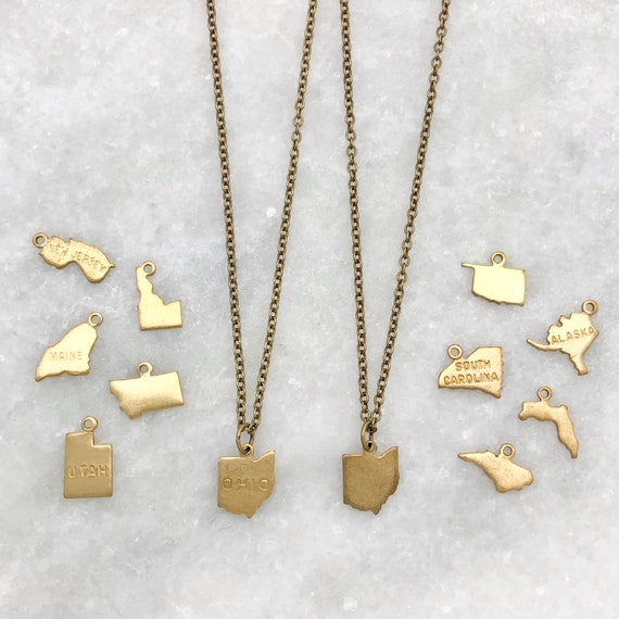 Etsy state necklace clearance