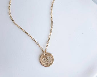 Birth Flower Bouquet Disc Necklace