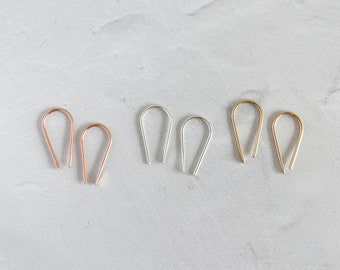 Pinched Arch Wire Earrings | Rose Gold Filled | Sterling Silver | Gold Filled | Simple Wire Earrings | Minimalist Jewelry | Boho | Simple