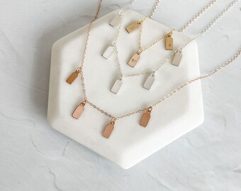 Personalized Spaced Tag Necklace | Gold Filled, Rose Gold, Sterling Silver