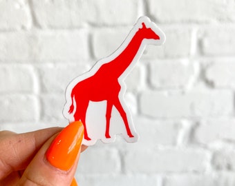 Red Giraffe Sticker