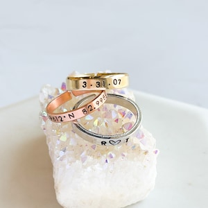 Thin Customizable Ring | 1/8" Band | Personalized | Brass | Aluminum | Copper | Adjustable Ring | Custom Sizing | Hand Stamped