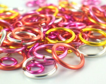 100 Pink Lemonade Jump Rings - 18, 20, 22 gauge  - You Pick Diameter - 100% Guarantee