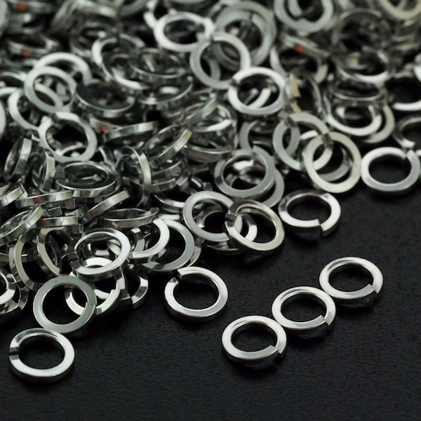 50 Square Stainless Steel Jump Rings Handmade in  14, 16, 18, 20, 22, 24 gauge - You Pick Flat, Square on Edge, or Twisted Square