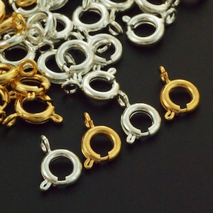 10 6mm Spring Clasps Silver Plated or Gold Plated Brass Best ...