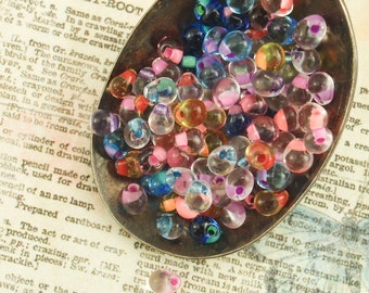 Clear Lined Miyuki Glass Fringe Bead Mix - Colorful Drops 3mm X 4mm