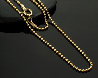 14kt Gold Filled Bead Chain with Spring Clasp - 1.5mm - Finished Length or By the Foot -  Made in the USA Chain