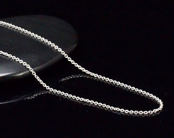 1.5mm Argentium Sterling Silver Cable Chain - By the Foot or Finished Any Length Necklace with a Lobster Clasp - Made in the USA