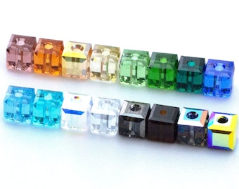 10 Swarovski 4mm Cube - YOU Pick the Colors