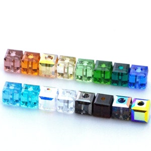 10 Swarovski 4mm Cube - YOU Pick the Colors