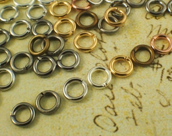 100 - 18 gauge 5mm OD  Jump Rings - Silver Plate, Gold Plate, Antique Silver, Antique Gold, Gunmetal,  Best Commercially Made