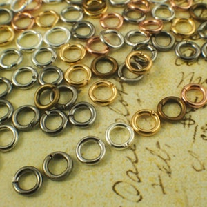 100 - 18 gauge 5mm OD  Jump Rings - Silver Plate, Gold Plate, Antique Silver, Antique Gold, Gunmetal,  Best Commercially Made