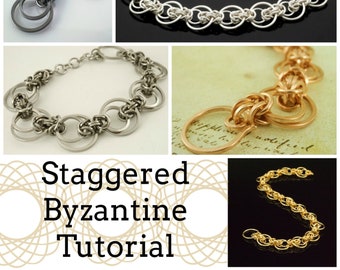 Tutoriel bracelet et boucles d'oreilles byzantins décalés - PDF expert