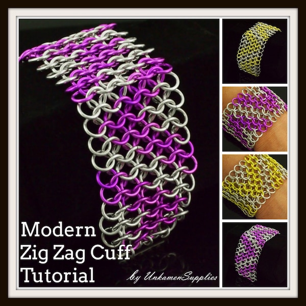 PDF Modern Zig Zag Chevron Cuff Tutorial - European 4 in 1 Chainmaille