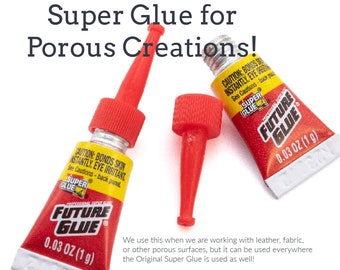 Super Glue Future Glue Liquid - 2 Single Use Size Tubes - 0.03 ounce each - Adhesive For Porous or Non Porous Surfaces