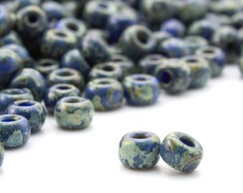 Miyuki 6-4516 Seed Beads Opaque Dark Teal Picasso 6/0 Glass - 100% Guarantee