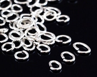 12 Argentium Sterling Silver Oval Jump Rings - You Pick 20, 18 and 16 gauge Tarnish Resistant Connectors