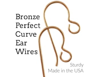 5 Pairs Solid Bronze Perfect Curve Ear Wires - 20 gauge - 100% Guarantee