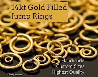 25 Jump Rings 14kt Gold Filled Handmade in 14, 16, 18, 20, 22, 24 gauge