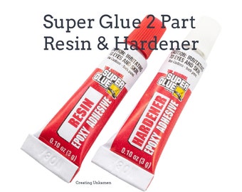 The Original Super Glue 2 Part EPOXY Adhesive - TWO 0.10 ounce Tubes - Resin and Hardener