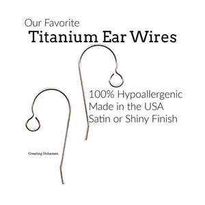 Titanium Ear Wires - 10 Pairs with Outside Loop - Made in the USA