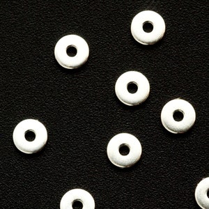 6mm Sterling Silver Flat Round Circle Beads- 925 Sterling Silver
