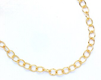 Solid Brass 6mm Links - Oval Cable Chain - By the Foot or Finished - Made in the USA