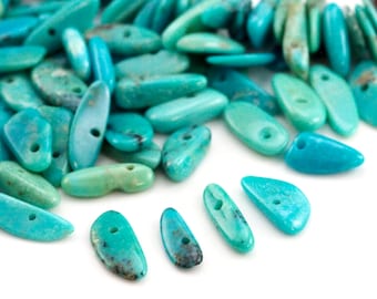 30 - Medium Kingman Turquoise Chip Beads - 100% Guaranteed Satisfaction