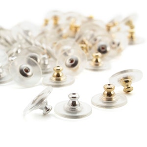 10 pairs Ear Donuts Comfort Clutch Perfect to Stabilize Heavy Post Earrings Silver or Gold Tone image 1