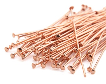 100 Flat Copper Head Pin - 21g, 24g - 2, 3, 4 inches - Best Commercially Made