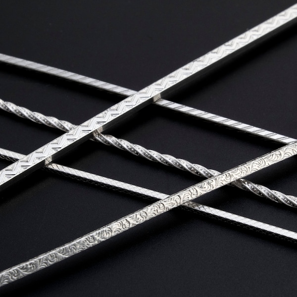 Sterling Silver Square Pattern Wire - By the Inch, Dead Soft