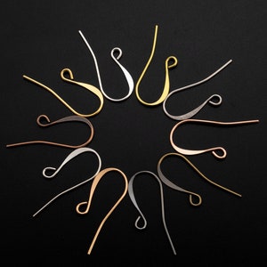 18 Pairs Slope Ear Wires Gold, Silver, Rose Gold, Antique Silver, Antique Gold, Copper, Antique Copper, Gunmetal, Bright Silver image 8