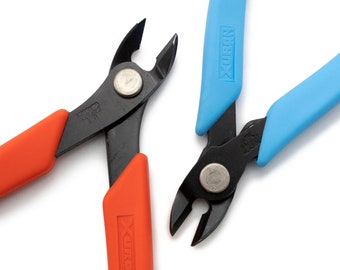 Xuron Maxi Shear Flush Wire Cutters - Our Economical Pick for Nipping Tight Spots - Free Wire Sample Included - Made in the USA