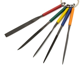 Conjunto de limas de aço - 5 formatos diferentes - Trabalho em metal básico ou avançado