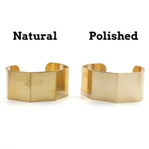 Bent Bangle Cuff Bases in Rich Low Brass Open Hexagon 6 Sizes to Choose From 6.5mm 50mm image 1