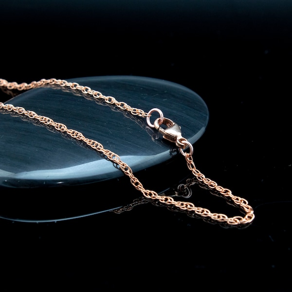 14kt Rose Gold Filled Chain - Twisted Rope - 1.4mm - Finished Chain or By the Foot - Made in the USA Chain