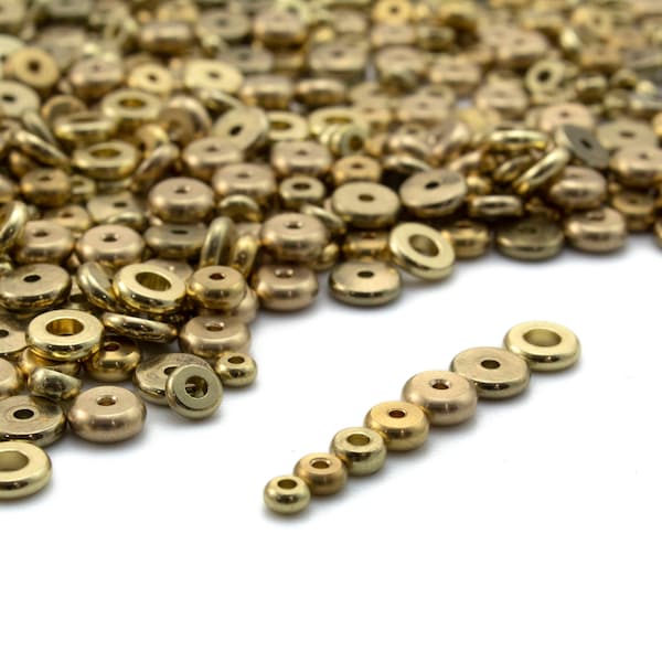 30 Beads Solid Brass Rondelle 3mm, 4mm, 5mm, 6mm - 100% Guarantee