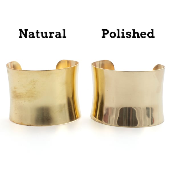 Concave Bangle Cuff Bases in Rich Low Brass - 4 Sizes to Choose From 18.75mm - 50mm