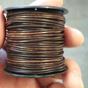 1.5mm Antique Brown Indian Leather Cord - By The Yard