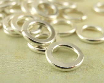 Hammered Argentium Sterling Silver Jump Rings  Quantity 10 -  Tarnish Resistant Custom Hammered