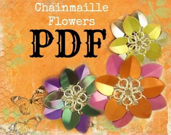 Tutoriel pdf Chainmaille Flowers - Tissage amusant à échelle intermédiaire