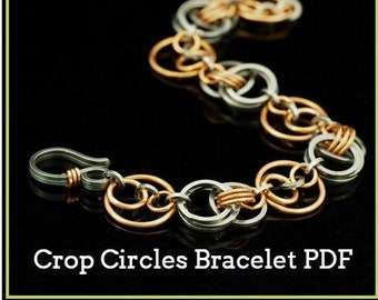 Crop Circles Stainless Steel and Copper Chainmaille Bracelet - Expert PDF - Easy Chainmaille