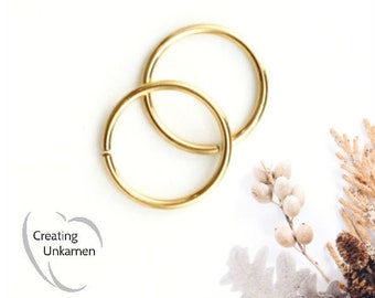 Simple Hoop Earring - 14kt Gold Filled, 14kt Rose Gold Filled, Sterling Silver, 14kt Solid Gold - 20 gauge 10mm OD Sleeper Earring