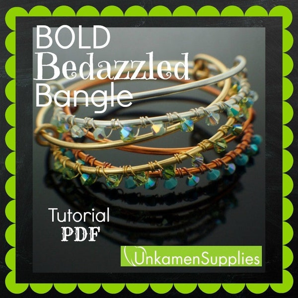 Bold Bedazzled Bangle with Swarovski Crystals Tutorial - Wire Wrapping for Beginners