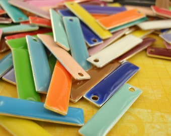 25-20mm X 5mm Colorful Rectangle Drops 100/% Guarantee