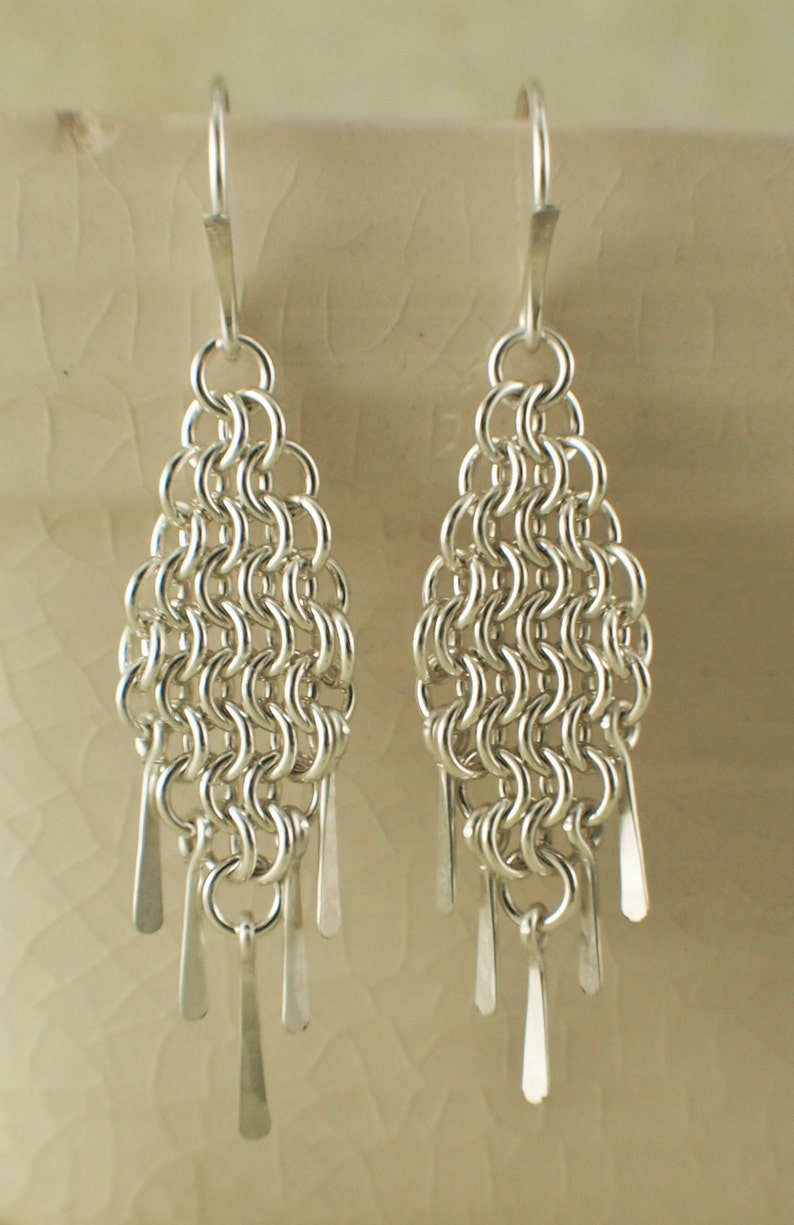 European 4 in 1 Diamonds and Fringe Chainmaille Earring Tutorial PDF image 5