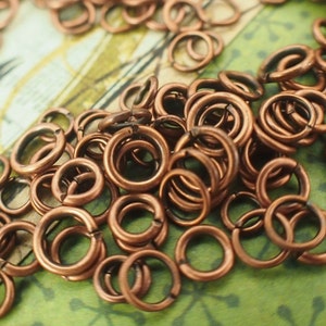 100 Antique Copper Jump Rings in 18, 20, 22 gauge Best Commercially Made 100 % Guarantee image 4