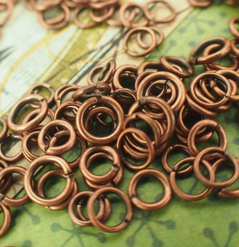 100 Antique Copper Jump Rings in 18, 20, 22 gauge Best Commercially Made 100 % Guarantee image 4